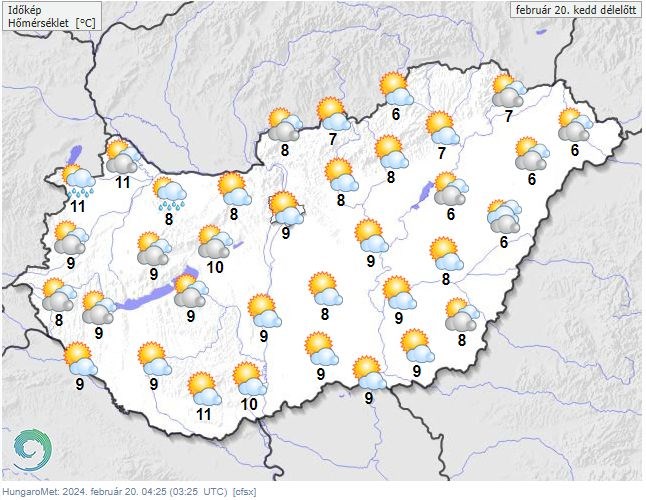 Záporok és szél járnak a frontátvonulás nyomában