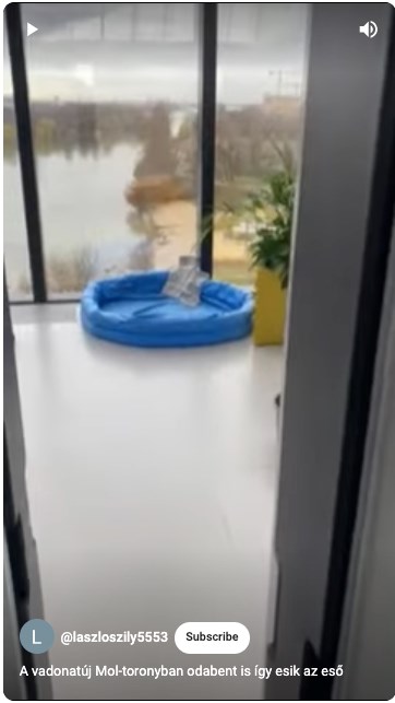 Megint esik, megint beázott a Mol-torony