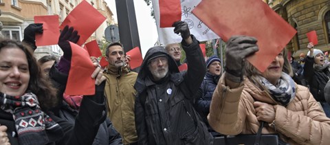 Demonstrációt tartottak a kutatóhálózat átalakítása ellen