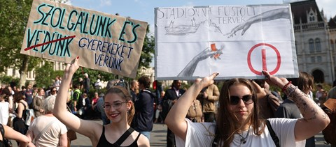 "Gyerekeket bántasz!" - újabb több ezres diáktüntetés zajlott Budapest belvárosában