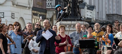 A gyerekeknek és a pedagógusoknak is játszott a tiltakozó Budapesti Fesztiválzenekar