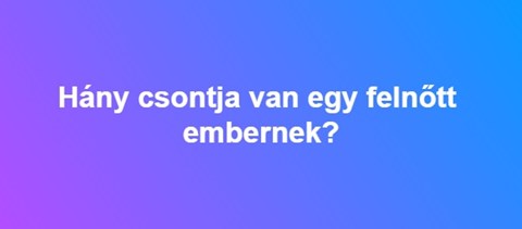 Hány csontja van egy felnőtt embernek?