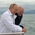 The luxury boat on which Putin traveled with Lukashenko was recorded