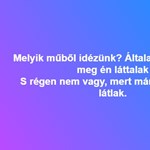 "Általam vagy, mert meg én láttalak. S régen nem vagy, mert már régen nem látlak." - Ady, de melyik? 