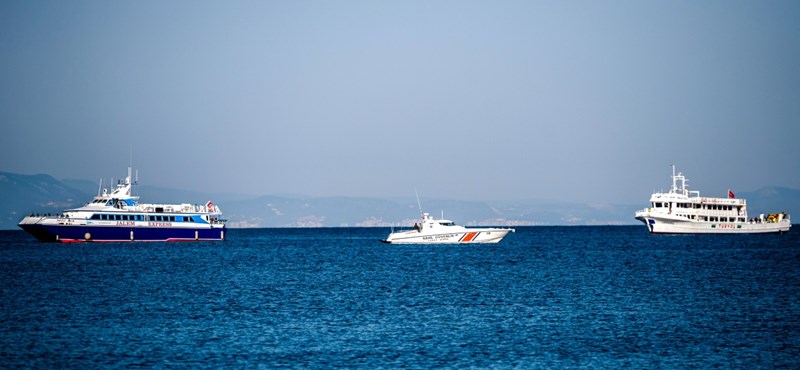 A cargo ship sank off the Greek island of Lesvos