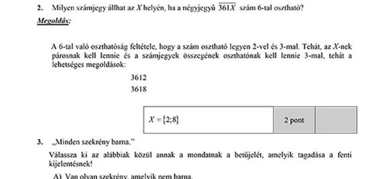 Itt a matekérettségi megoldása: a középszintű feladatsor első része