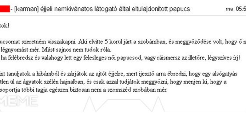 Eközben a BME-koliban: "ijesztő, amikor egy alsógatyás ismeretlen ül az ágyatok szélén"