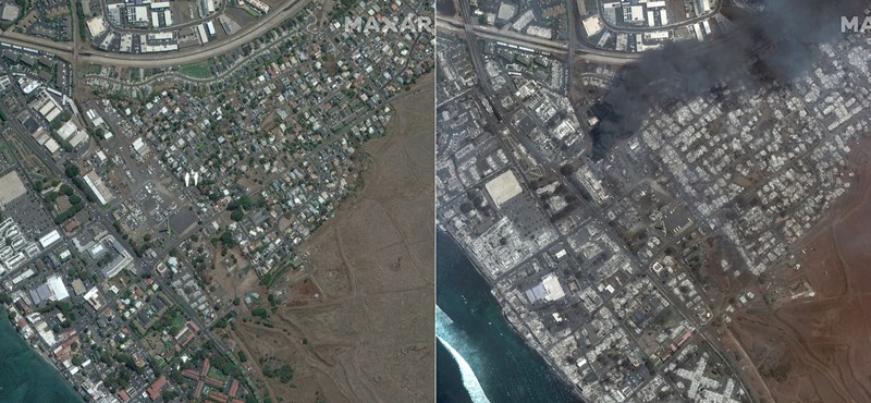 Stunning before and after video The wildfires raging in Hawaii cause massive damage