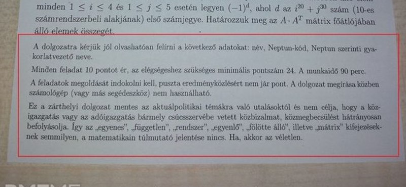 Zseniális ZH-kérdések a BME-n: az államtitkár szerint a hallgatókat sértik a kérdések