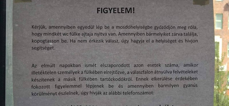 Furcsa figyelmeztetés fogadja a BME mosdójában az egyetemistákat