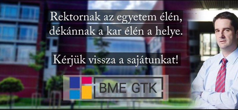 Felfüggesztették a BME GTK dékánját, ezzel a képpel tiltakozik a HÖK