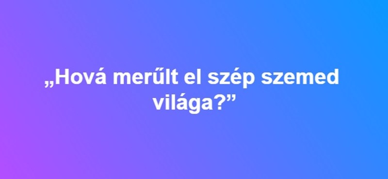 "Hová merűlt el szép szemed világa?" - kitől idéztünk?