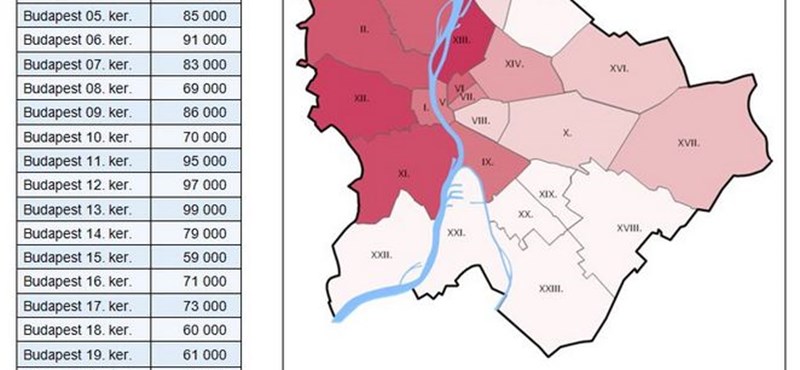 Térkép: ennyiért lehet lakást bérelni Budapesten