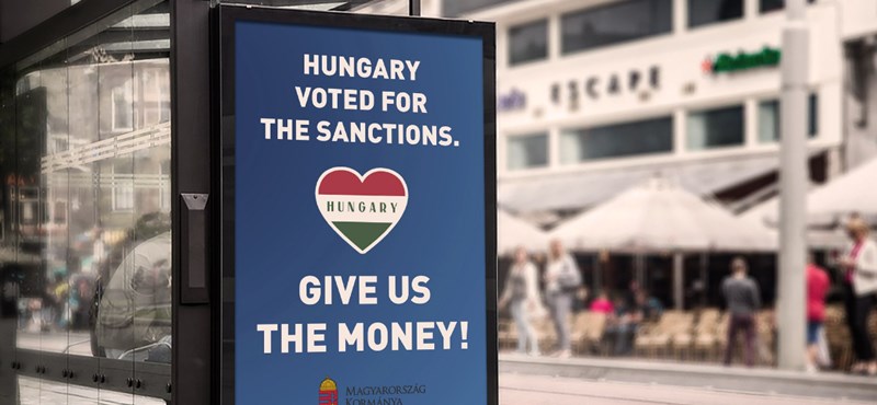 "Hungary voted for the sanctions.  Give me money" - according to the Dog Party, this should be posted in Brussels