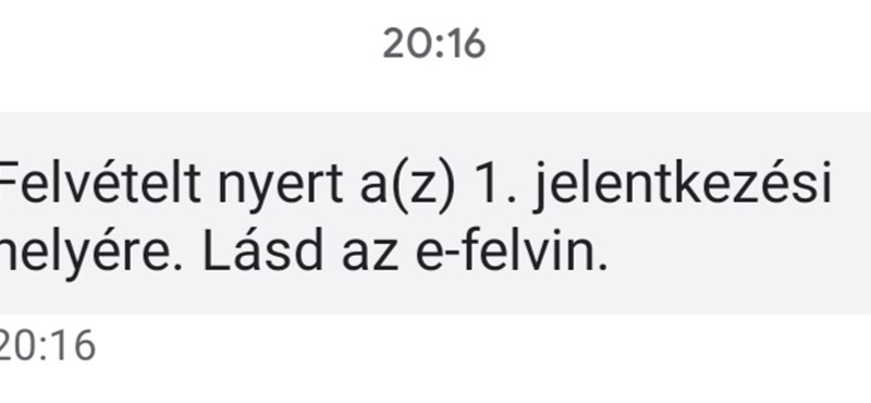 Furcsa sms-t kaptak a felvételizők