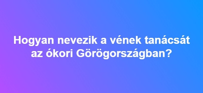 Hogyan nevezik a vének tanácsát az ókori Görögországban?